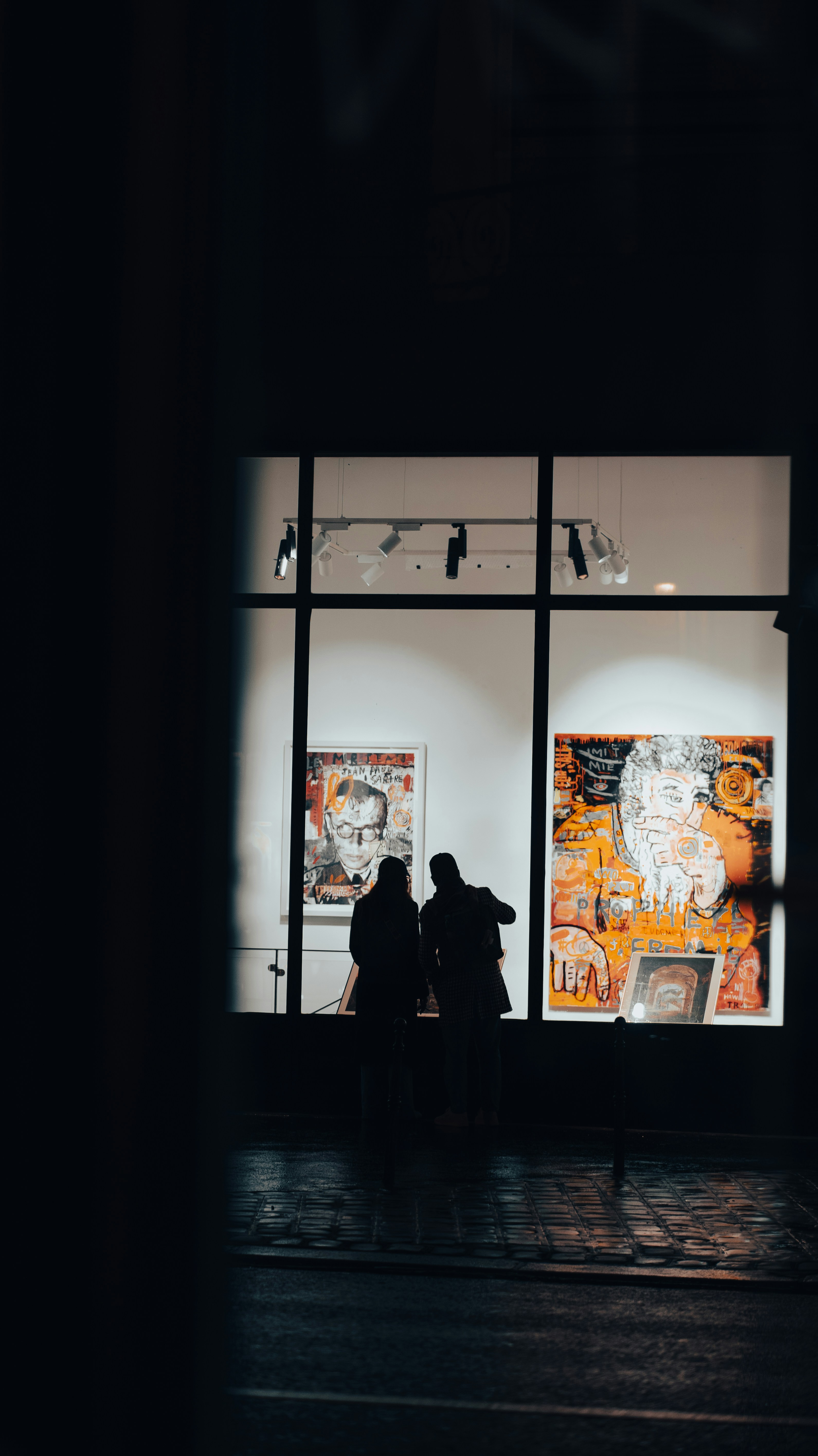 Street art being showcased in an art gallery.